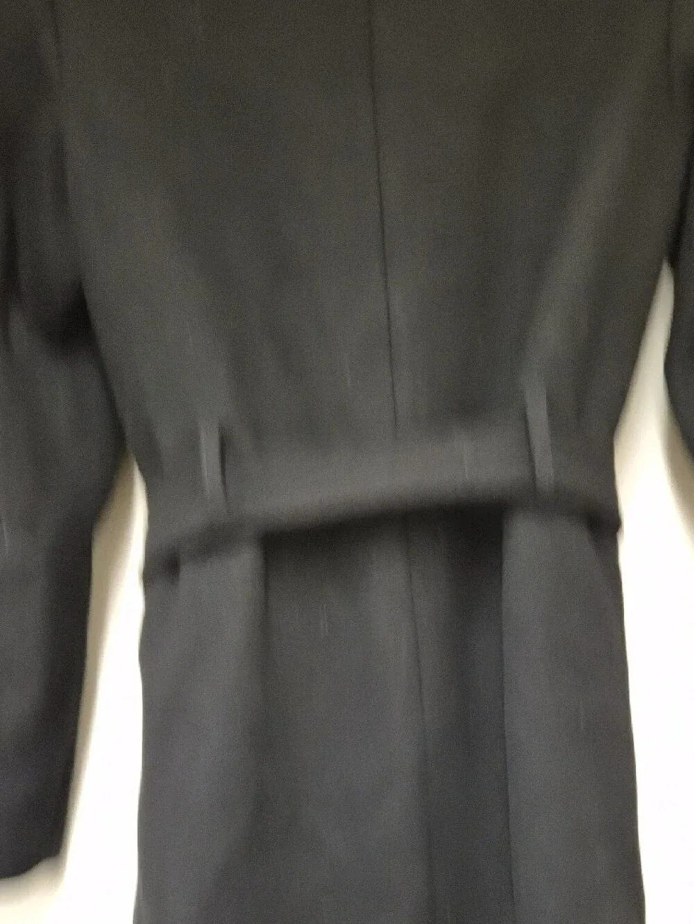 kate spade Black Long Wool Belted Trench Coat Size XXS